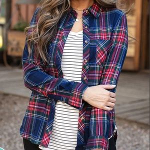 Grace & Lace Stretch Flex Dakota Plaid Flannel